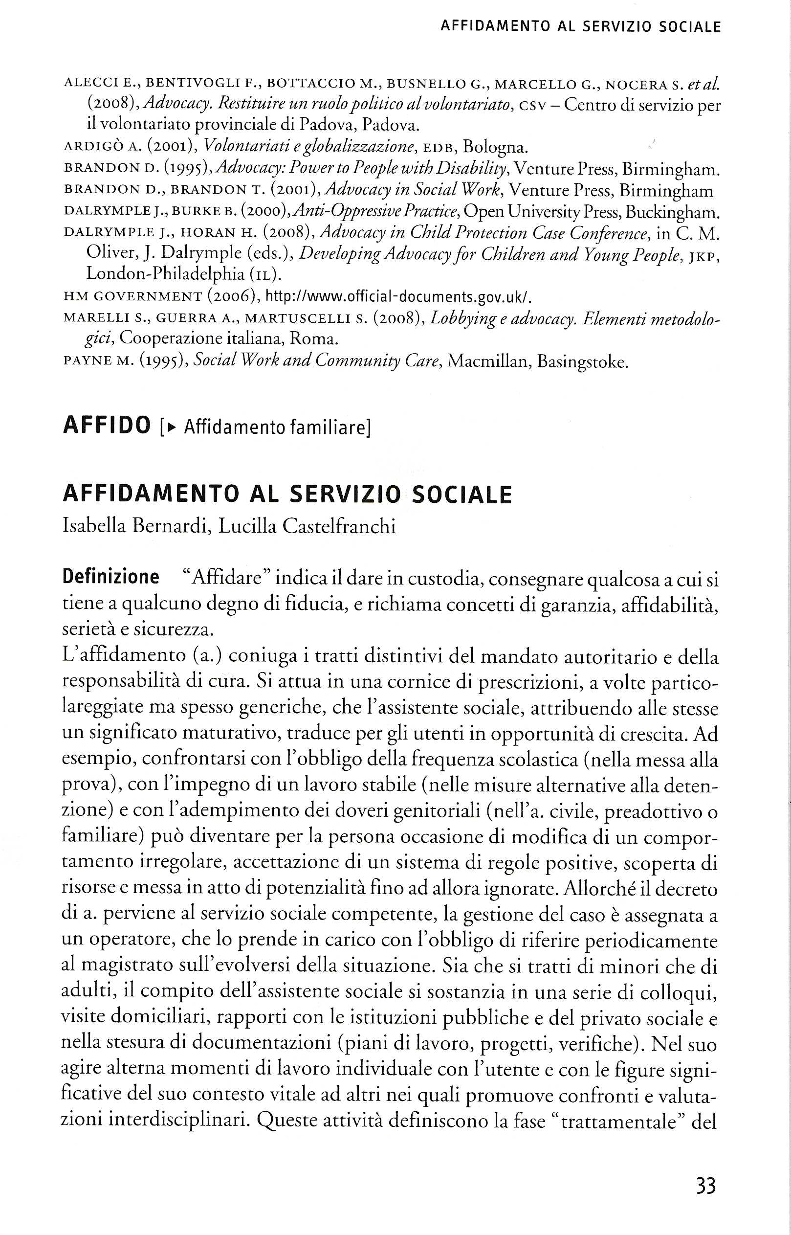 affidamento in prova servizio sociale
